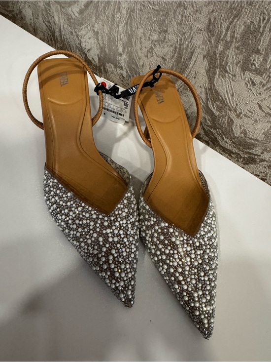 Zara Shoes - Zara NWT Embellished Jeweled heels size 8